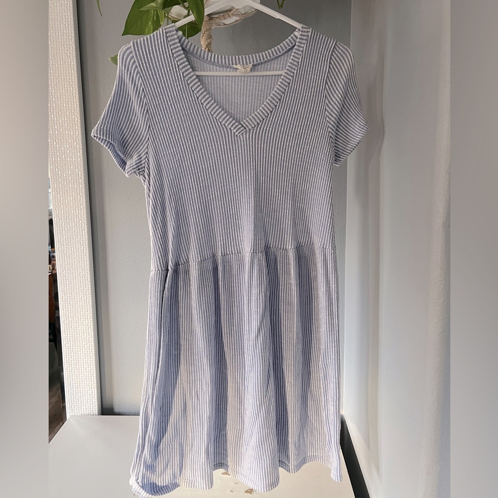 Pin striped mini dress